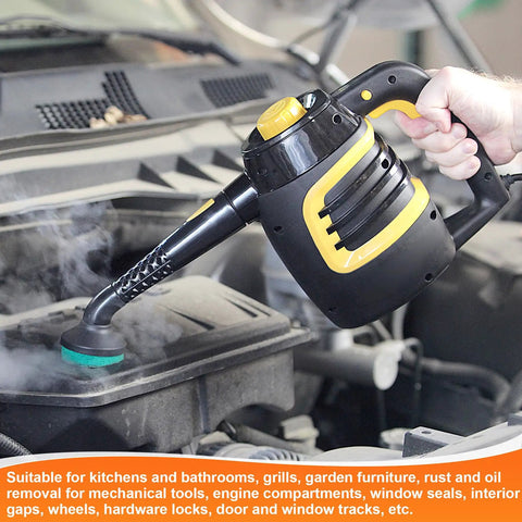 Heavy Duty Steam Jet Nozzle Straight Up Perfect Replacement For McCulloch Models Mc1230 Mc1270 Mc1350 Mc1375 Mc1385 Steam Cleaners in use on a car engine.