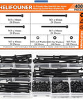 M3 Hex Socket Head Cap Screws Set With Nuts And Washers, 400 Piece Kit In 5 Lengths 30mm 35mm 40mm 45mm 50mm, 12.9 Grade Alloy Steel