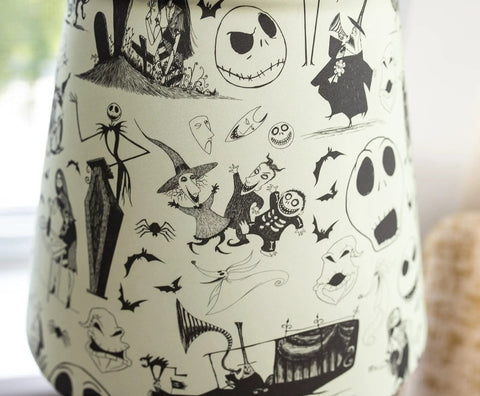 Nightmare Before Christmas Jack Skellington Table Lamp LED Light For Bedroom And Living Room, Halloween decor shade pattern