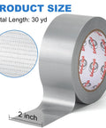Heavy Duty Silver Duct Tape 2 Inch By 30 Yard Waterproof Industrial Tape For Everyday Repairs And Quick Fixes, Tough As Nails Industrial Strength Adhesive That Binds To Metal, Plastic, Cardboard, And More, One Roll, 2 in x 30 yd roll