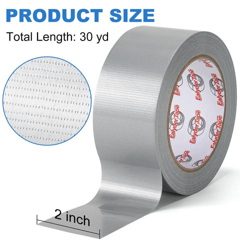 Heavy Duty Silver Duct Tape 2 Inch By 30 Yard Waterproof Industrial Tape For Everyday Repairs And Quick Fixes, Tough As Nails Industrial Strength Adhesive That Binds To Metal, Plastic, Cardboard, And More, One Roll, 2 in x 30 yd roll