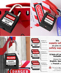 Lockout Tagout Padlocks Set Of 10 Black Keyed Alike Safety Locks With 2 Keys Each, OSHA Compliant LOTO Locks For Lockout Stations