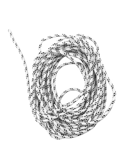Patio Umbrella Replacement Cord And Lift Rope Heavy Duty 20 Foot Nylon String For Outdoor Crank Umbrellas coiled on white background