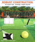 Portable 12ft Volleyball Training Net For Hitting And Serving Drills, freestanding with fiberglass poles and glow in the dark ball.