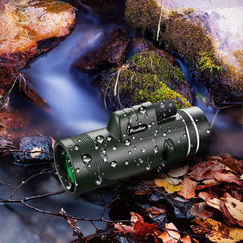 12X 60mm Monocular with Phone Adapter, Tripod and Strap for Bird Watching, Hiking, Concerts, Sports, Travel and Grab and Go Scenic Views, BAK4 Prism for Clear HD Imaging, Lightweight Night Vision Friendly, All Purpose Monocular on wet rocks