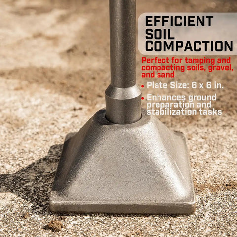 One And One Eighth Inch Hex Tamper Shank And Plate For Electric Jack Hammer Chisel Dirt Compactor 6 By 6 Inch Compactor Plate