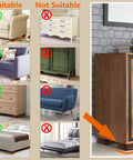 Solid Wood Furniture Risers L Shaped Bed Lifters 3 Inch Couch Feet For Sofa Table 4 Pack shown with suitable furniture.