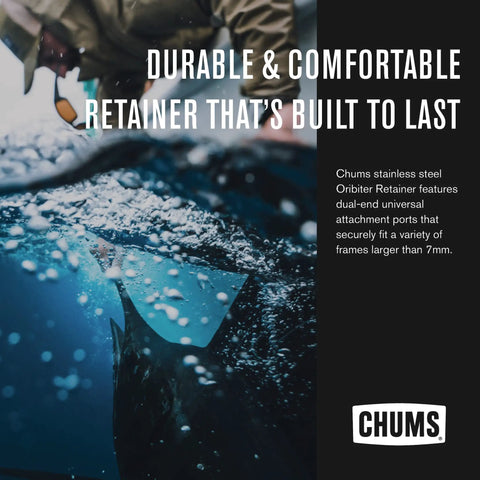 Lightweight Stainless Steel Cable Eyewear Retainer Keeps Your Shades Close All Day Easy Fit For Most Frames With Universal Attachments For Men And Women Black, packaging details and features displayed.
