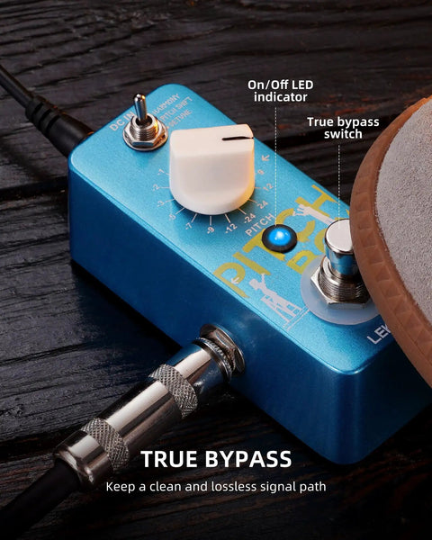 Mini Pitch Shifter Pedal With Harmony, Detune And Pitch Shift Modes For Electric Guitar And Bass with true bypass switch
