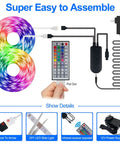 Color Changing LED Strip Lights 100 Feet Bluetooth Remote Music Sync For Bedroom Home Party And Decor setup and components.