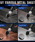 Heavy Duty Electric Drill Plate Cutter Attachment For Sheet Metal Nibbling, cutting iron, steel, copper, and aluminum sheets.