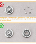Comparison of incorrect and correct installation of 100 Full Snap Button Sets 9.5mm Metal Snaps With Silver Hollow Prongs for DIY projects.