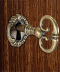 Old School Vintage Style Open Barrel Skeleton Key For Furniture And Cabinet Locks Antique 70mm Length Brown Color One Key Easy Turn
