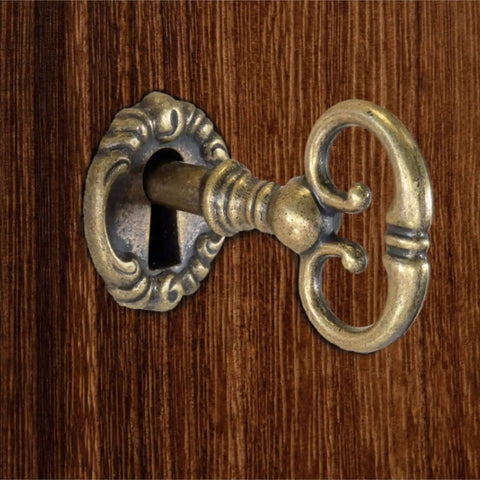 Old School Vintage Style Open Barrel Skeleton Key For Furniture And Cabinet Locks Antique 70mm Length Brown Color One Key Easy Turn