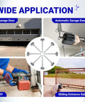2-Pack 1.8 Inch Steel Garage Door Rollers With 7 Inch Stem, 10 Ball Sealed Bearings displayed in various application settings