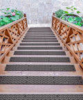 Outdoor Rubber Stair Treads 5 Pack Non Slip Diamond Texture 4x32 Inch Heavy Duty Anti Skid Mats On Wooden Exterior Steps