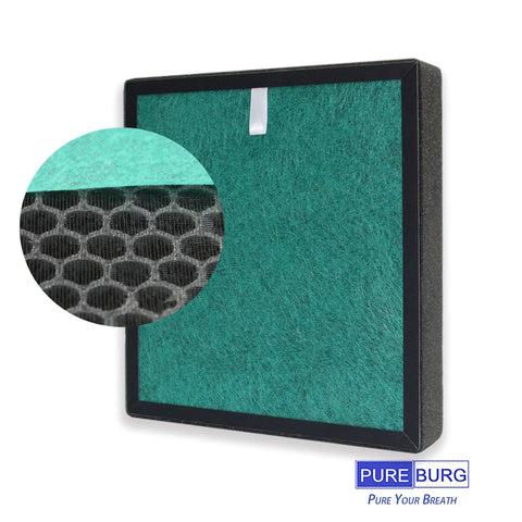 2-Pack H13 True HEPA Replacement Filter For Elechomes A3B A3B WIFI Olansi KJ200-A3B And Habitat 280ae Air Purifiers with closeup