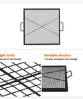30 Inch Square Fire Pit Grate For Outdoor Cooking Heavy Duty Steel With Heat Resistant Coating Diamond Mesh And X Marks Design Ideal Grill Rack For Backyard BBQ Camping And Family Gatherings.