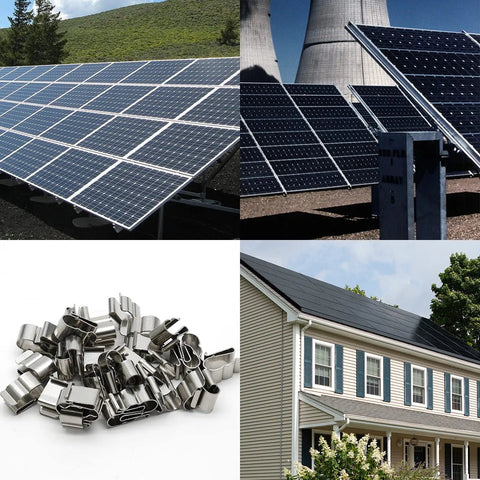 50 Pack Beefed Up Solar Wire Clips With Rock Solid Grip For PV Panels And Trailers Tough As Nails Stainless Steel Double Cable Clamp on solar arrays.