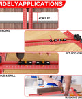 No Fuss Heavy Duty 29 Inch Woodworking T Square With Adjustable 15 To 165 Degree Angle, Solid Aluminum Layout Tool for accurate spacing and marking.