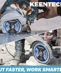Heavy Duty Segmented Diamond Saw Blade For Smashing Through Tile Concrete Granite And Stone Holds Razor Edge Forever Two Pack in action