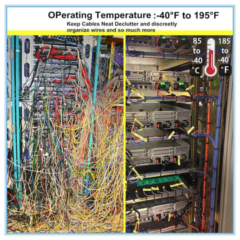 Comparison of cluttered cables with organized setup using 36 Inch Heavy Duty Zip Ties Pack Of 50 Ultra Strong UV Cable Ties.