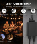 Heavy Duty Outdoor Mechanical Timer With Two Grounded Outlets Waterproof Built To Last 30 Minute Interval Programmable
