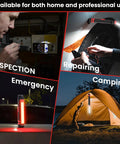 Rechargeable Magnetic LED Work Light 2500mAh Folding Flashlight For Mechanics used for inspection, repair, emergency, and camping.
