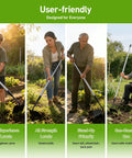 Heavy Duty Garden Draw Hoe With 60 Inch Handle For Easy Weeding And Tilling Stand Up Garden Tool For Cultivating Ridging Trenching And Loosening Soil Sharp Blade For Fast Weed Removal Reduces Back Strain Built Tough For Tough Roots ergonomic for all users