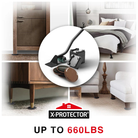 Heavy Duty Carpet Furniture Sliders 4 Pack With Ergonomic Steel Floor Lifter Tool Set To Hustle Through Big Moves No Sweat Keeping Your Finished Floors Scratch Free And Your Lower Back Happy in home setting.