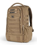 MOLLE Compatible Diaper Backpack for Dads With Built-In Changing Mat And Stroller Straps, Rugged 600D Tactical Daypack In Coyote Brown