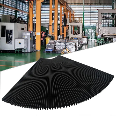 Built To Last CNC Machine Accordion Bellows Cover Protects Milling Setup From Chips And Dust Rubber Flexible Flat Shield