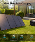 Rock Solid Yet Hella Lightweight 2800Wh Portable Power Station and Rapid Charge Solar Generator with solar panel in outdoor setting.