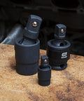 Impact Universal Joint Set, Three Piece For One Quarter Inch, Three Eighth Inch, And One Half Inch Drive, Manganese Phosphate Finish