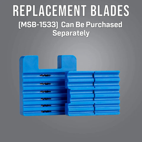MS-6 Mid Span Fiber Optic Cable Slitter replacement blades, blue plastic, MSB-1533 model, shown separately.
