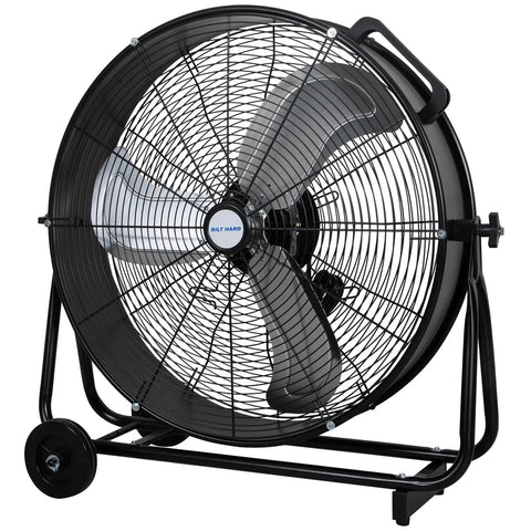 Beefy High Velocity Drum Fan With Two Speed Settings For Industrial Ventilation In Warehouses Workshops Garages Factories