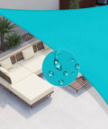 Turquoise Triangle Sun Shade Sail Canopy 12x12x17 Ft Waterproof UV Block Heavy Duty Polyester With D Rings Easy Setup over patio