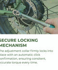 One Quarter Inch Drive Torque Wrench With Magnetic Locking System, Dual Scale Inch Pound And Newton Meter Readouts, 5 To 50 Inch Pound Or 0.6 To 5.6 Nm, Pro Grade Digital Precision For Automotive And DIYers. Bike disc brake adjustment with locking collar.
