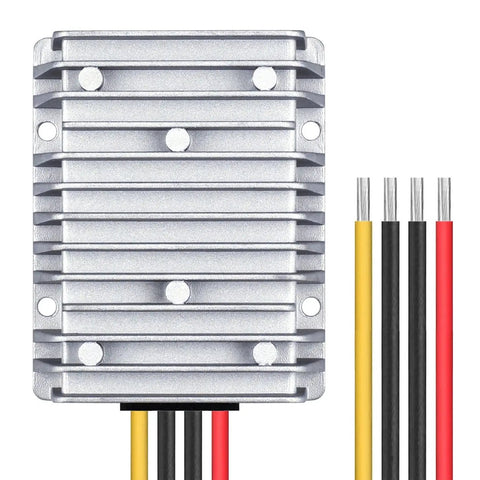 DC-DC Boost Converter 12V To 24V Up To 25A 600W Step Up Regulator Module with metal casing and color-coded wires