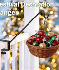 Badass Deck Railing Plant Hangers 2 Pack Workhorse Solid Core Shepherd Hooks Rust Resistant Outdoor Garden Bracket Holds festive decor on porch railing.
