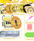 Bee Themed Diamond Painting Coasters Kit With Holder Eight Pattern Coasters Featuring Bee Gnome And Sunflower Designs For Adults DIY Craft Gift Supplies Drill Pen Diamond Tray And Glue Included