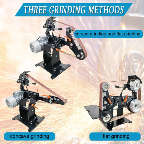 Solid Premium Heavy Duty 71 X 2 Inch Belt Sander And Disc Grinder With Variable Speed for curved, flat, and concave grinding.