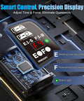 Close-up of smart control display with digital settings for Heavy Duty Electric Strapping Tool That Handles Heavy Workloads With 3200 Newtons Tension And Fully Automatic Operation For Pp Pet Banding Swap Batteries In Seconds Dual 5ah Cells Nail 400 Straps.