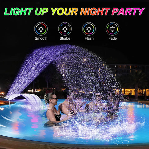 Epic Pool Fountain With Lights For Above Ground And Inground Pools, Solar Powered Dual Layer Waterfall Sprinkler in action