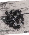 Twenty Adjustable Furniture Leveling Cups With Threaded Socket Design For Quick Install And Slick Glide Motion On Wood Tables Metal Chairs Desks And Bar Stools Zero Hassle Setup For Modern Office Or Laid Back Home Hangouts arranged on fabric background.