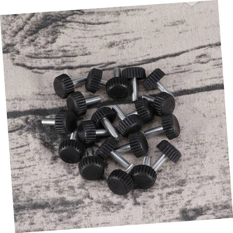 Twenty Adjustable Furniture Leveling Cups With Threaded Socket Design For Quick Install And Slick Glide Motion On Wood Tables Metal Chairs Desks And Bar Stools Zero Hassle Setup For Modern Office Or Laid Back Home Hangouts arranged on fabric background.