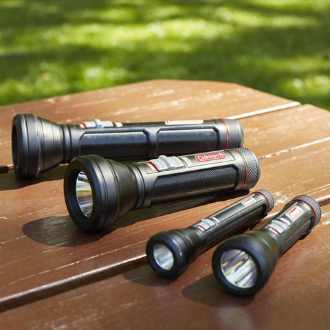 Battery Guard LED Flashlight With 325 Lumen Output And 250 Meter Beam Long Runtime Up To 200 Hours On Low Or 1 Hour On High Three AAA Batteries Sold Separately BatteryGuard Tech Prevents Drain For Extra Runtime Durable Black