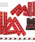 8 Pack Premium Corner Clamps For Woodworking, Precision 90 Degree Right Angle Positioning Squares In Aluminum Alloy With Storage Case, Perfect For Cabinets Frames And Drawers To Nail Your Assembly Job Smoothly Today, includes squares and clamps.