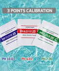 All In One pH and Temperature Meter for Aquariums and Hydroponics calibration packets PH 10.01, PH 4.01, PH 7.00 on water