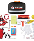 125 Piece Roadside Emergency Kit For Cars With Headlamp First Aid Tools And Visibility Gear displayed with contents